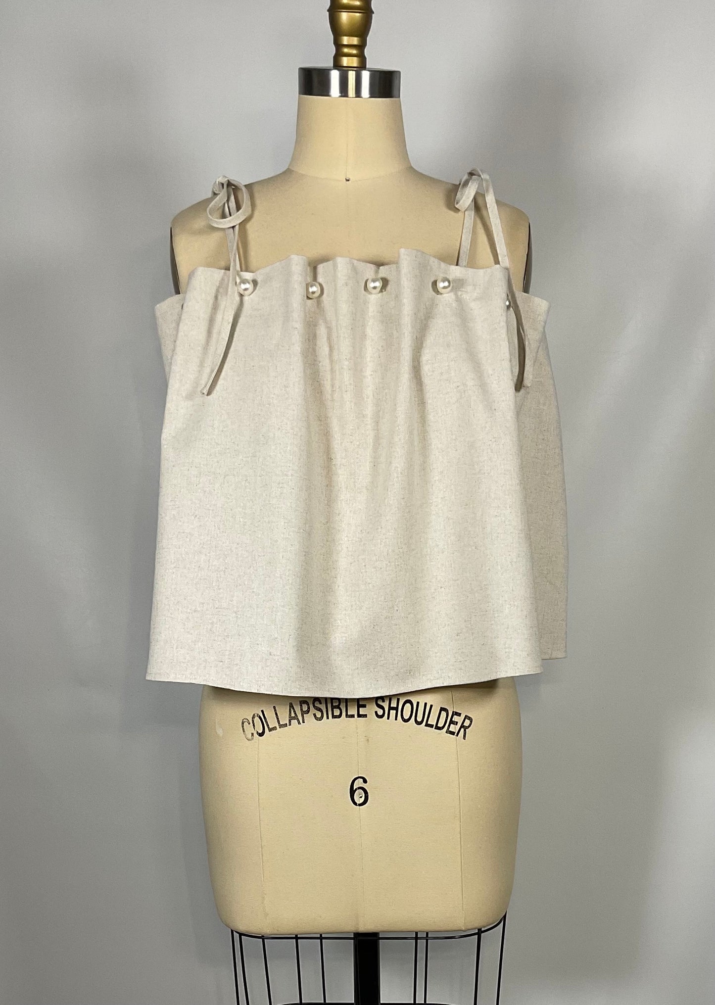 Isabella Pearl Linen Top