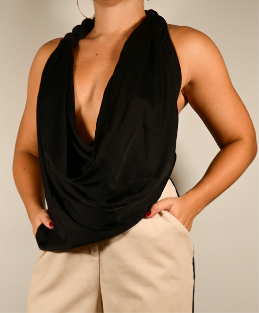 Florence Beaded Cowl Top